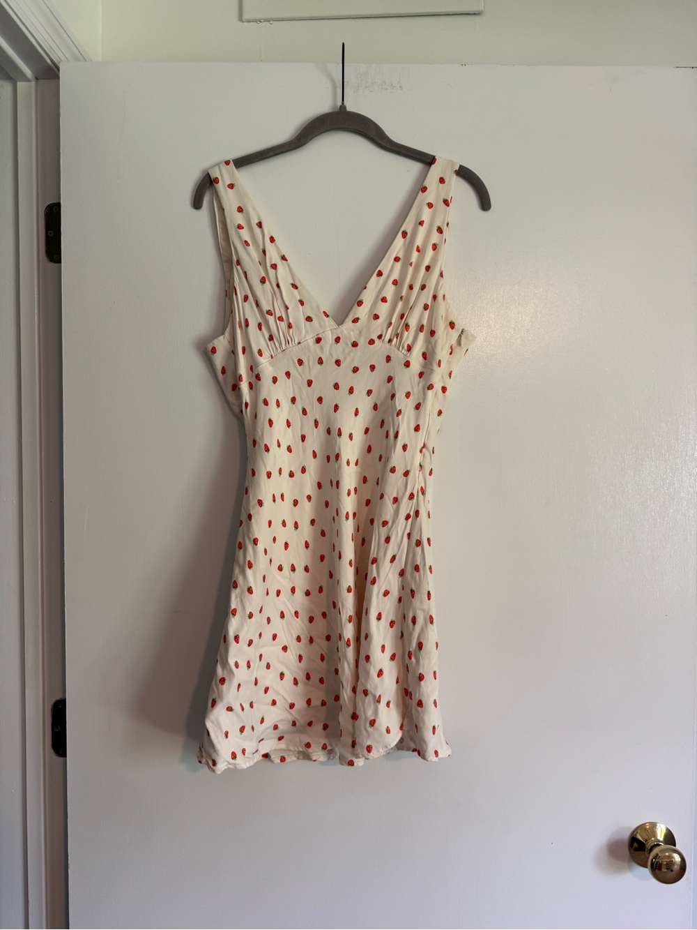 Zara Cream Mini Dress with Red Dot Print